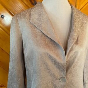 Eileen Fisher Silk Blend Metallic Shimmer Textured Jacket Blazer Size S